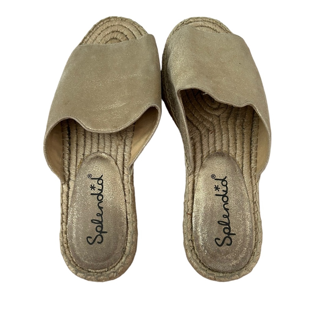 Splendid Gold Mini Platform Sandals Size 9